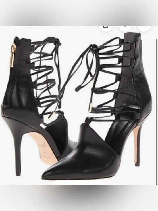RACHEL Rachel Roy Shoes - Rachel Roy Black Lace-Up Pointed-Toe Women's Heels
